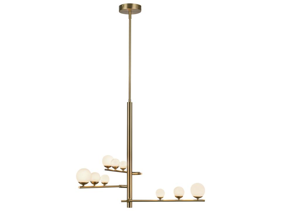 Cypress Brushed Gold Opal Glass Globe Chandelier