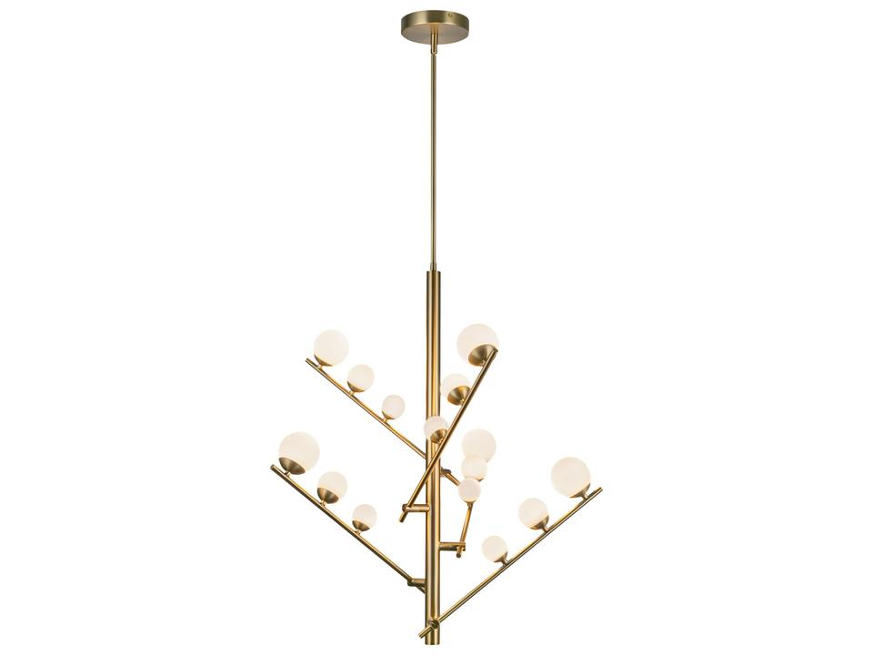 Cypress Brushed Gold Opal Glass Globe Linear Chandelier