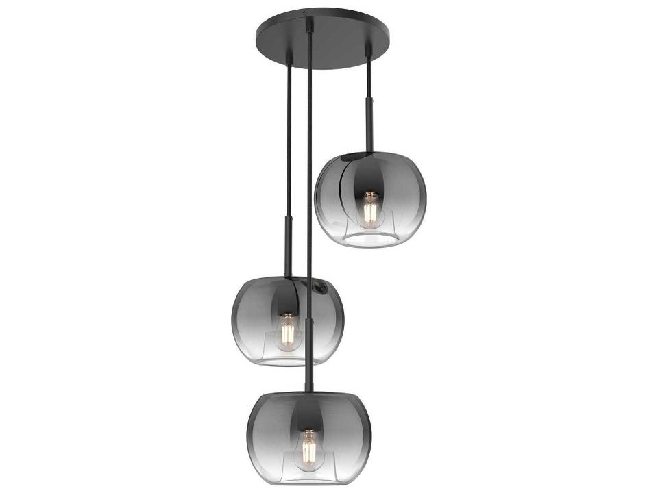 Samar 3-Light Black Globe Chandelier