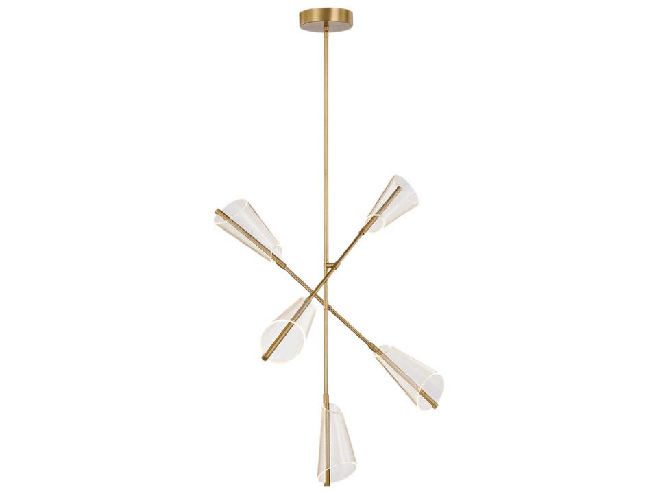 Mulberry Brushed Gold Sputnik Chandelier
