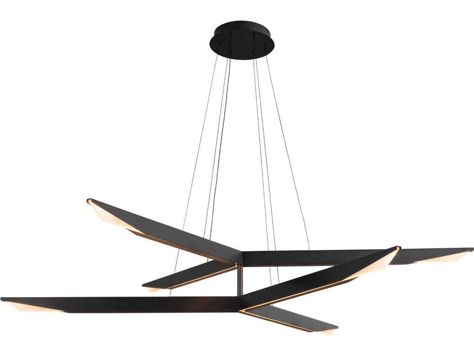 Tachi Urban Bronze Black Geometric Linear Chandelier