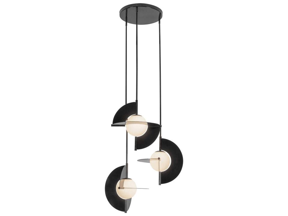 Scorpio Glossy Black Geometric Chandelier