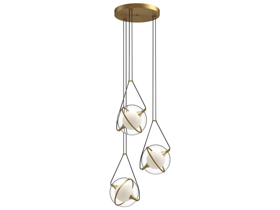 Aries Brushed Gold Geometric Globe Chandelier