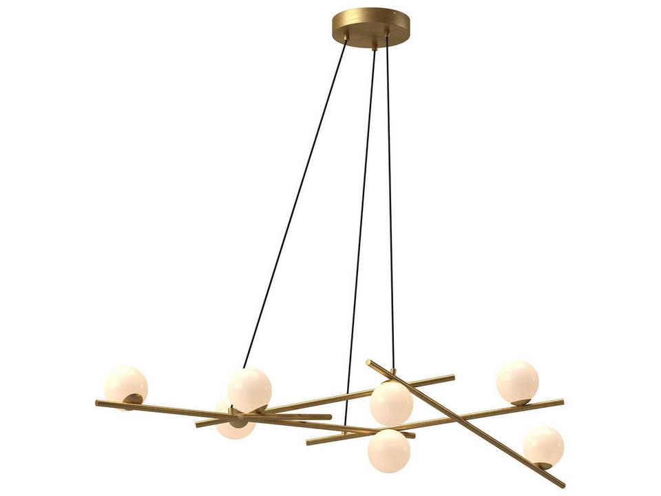Amara Brushed Gold Globe Linear Chandelier