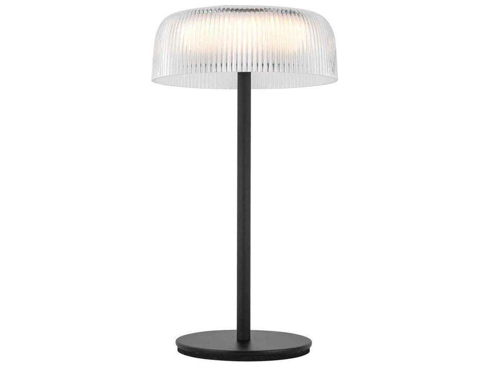 Brilla Black Clear Ribbed Acrylic Table Lamp