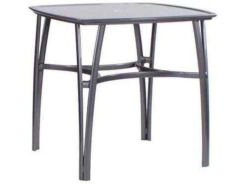 Modone Tables Aluminum Square Outdoor Bar Table with Umbrella Hole