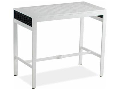 Parkview Woven Wicker Rectangular Wicker Outdoor Patio Bar Table