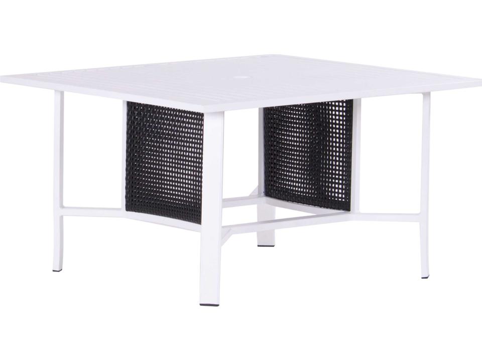 Parkview Woven Wicker Square Outdoor Patio Chat Table with Hole