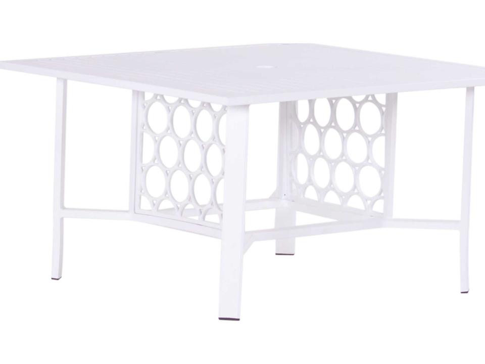 Parkview Cast Aluminum Square Outdoor Chat Table with Umbrella Hole