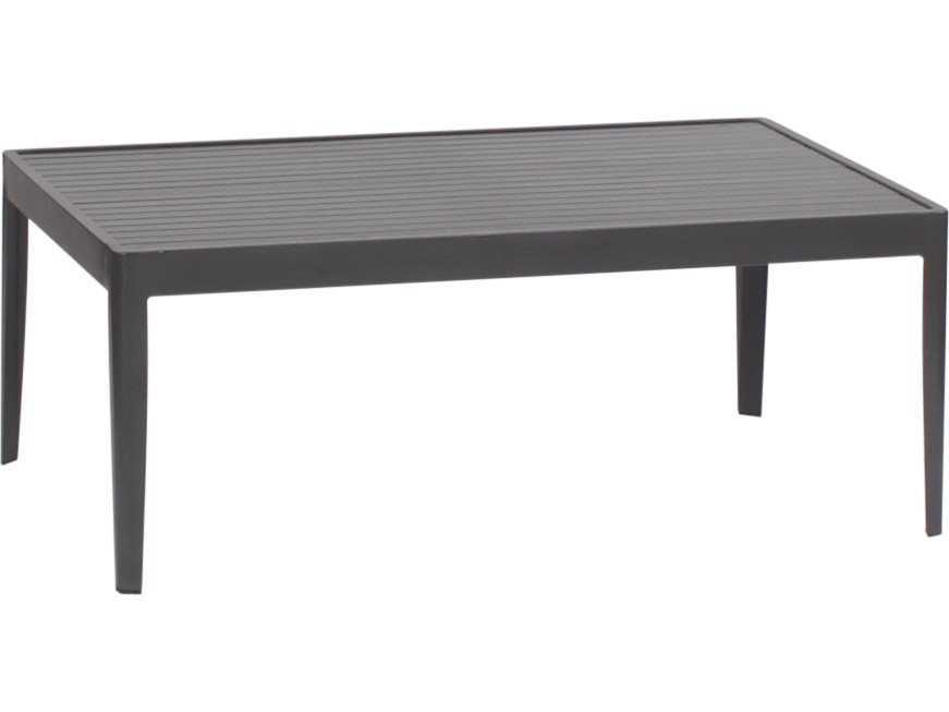 Serene Rectangular Outdoor Coffee Table with Metal Top