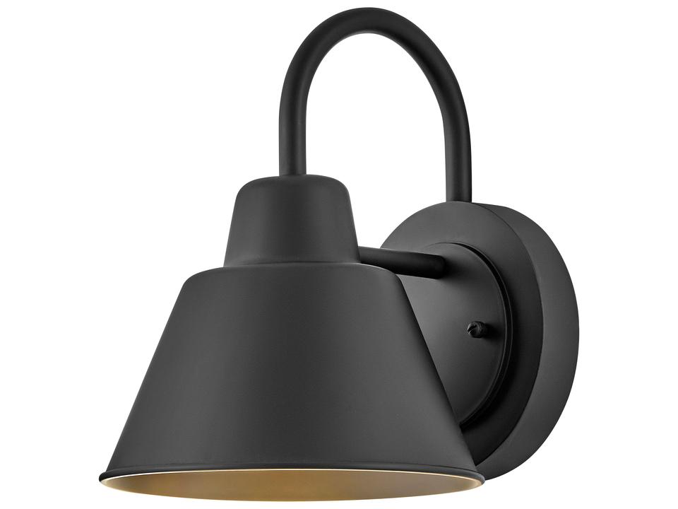 Wes 1-Light Outdoor Gooseneck Barn Light in Black