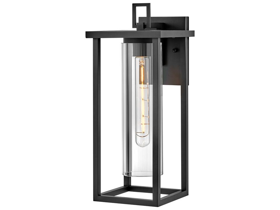 Mateo 1-Light Outdoor Wall Lantern in Black