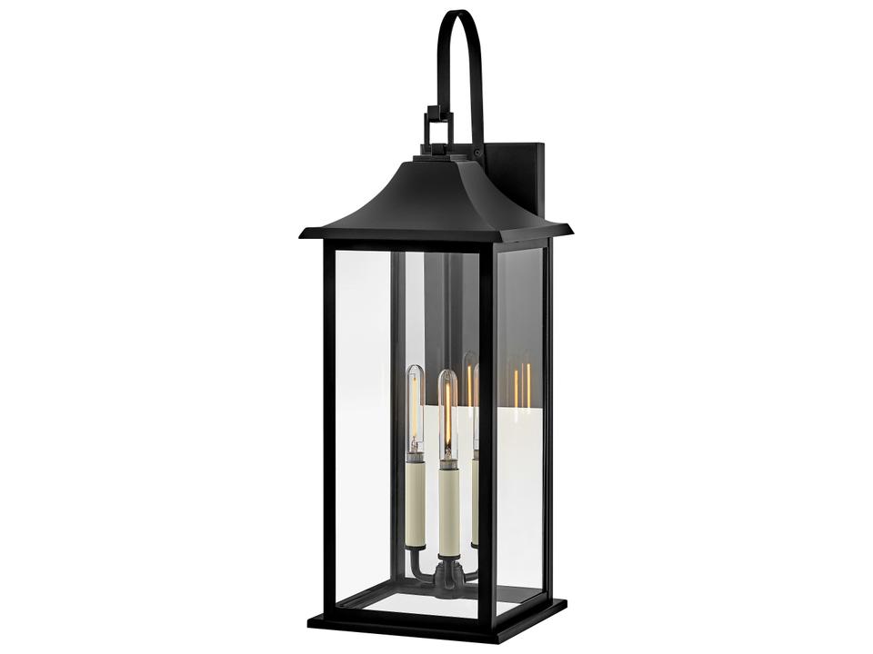 Nolan 3-Light Outdoor Wall Lantern in Black