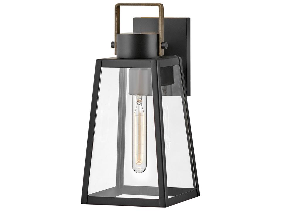 Hugh 1-Light Outdoor Wall Lantern in Black