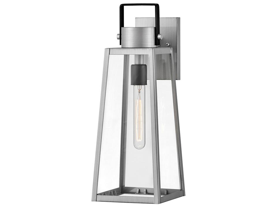 Hugh 1-Light Outdoor Wall Light in Antique Brushed Aluminum