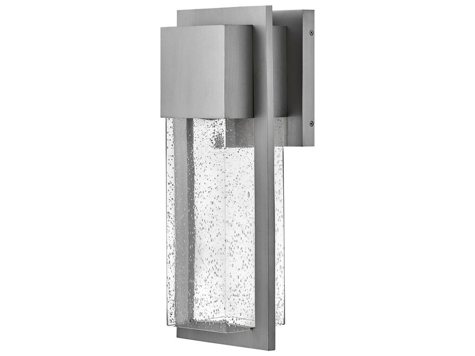 Alex 1-Light Outdoor Wall Lantern in Antique Brushed Aluminum