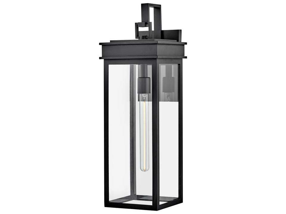 Cole 25-Inch Composite 1-Light Outdoor Wall Lantern in Black