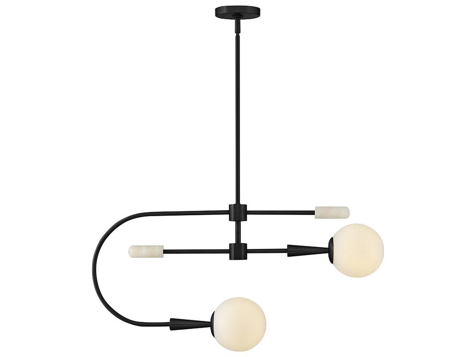 Maude 2-Light Black Globe Chandelier