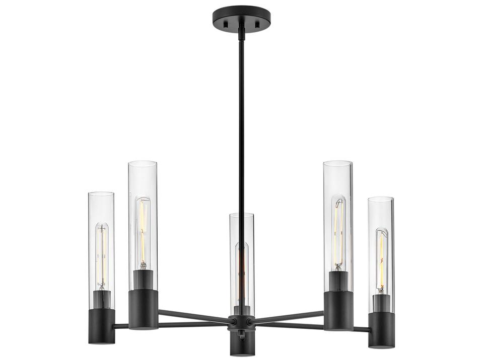 Shea 5-Light Black Cylinder Chandelier
