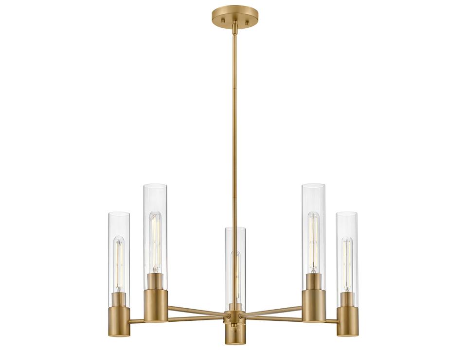 Shea Chandelier Modern 5-Light Lacquered Brass Fixture