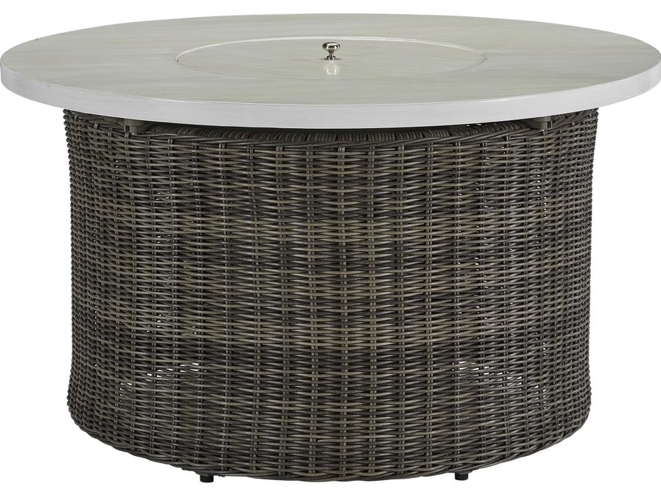 Oasis 42-Inch Round Gas Fire Pit in Ash Wicker