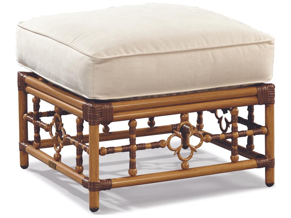 Mimi By Celerie Kemble Raffia Aluminum Outdoor Patio Ottoman