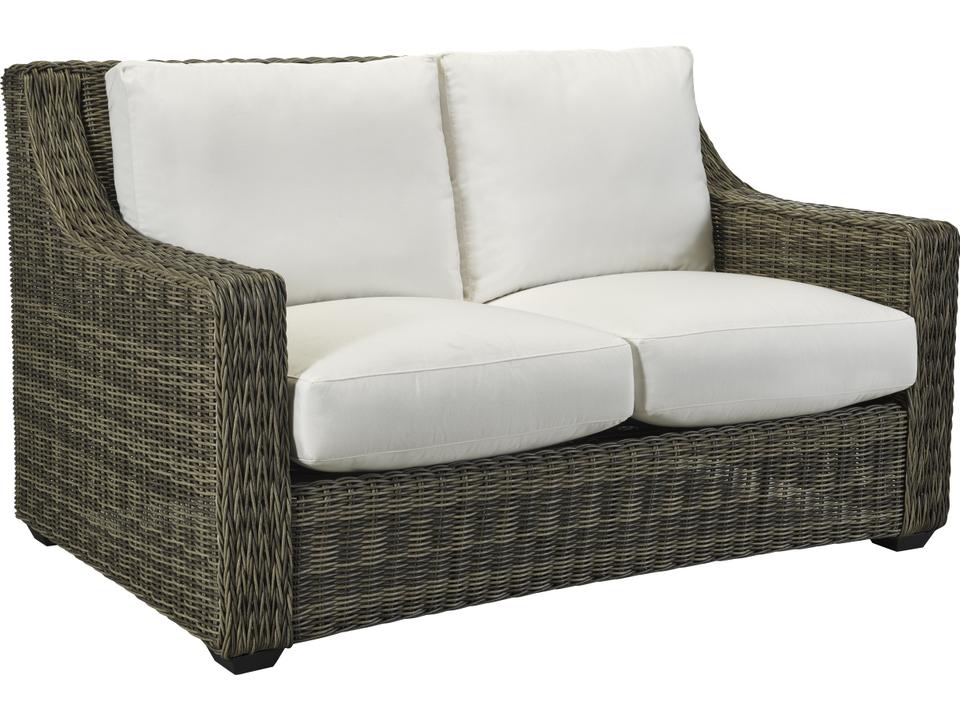 Oasis 2-Seat Outdoor Loveseat in Ash Wicker