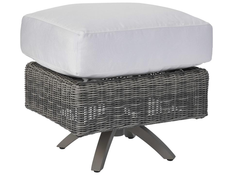 Cocoon Wicker Outdoor Ottoman in Alder