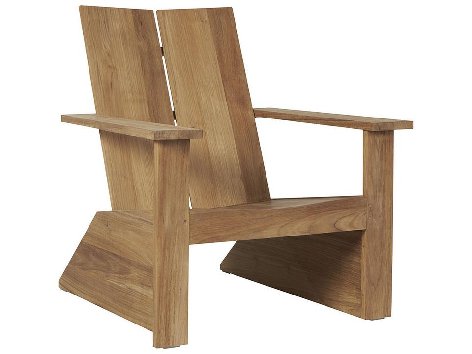 Hemingway Ernest Outdoor Teak Adirondack Chair Natural Teak