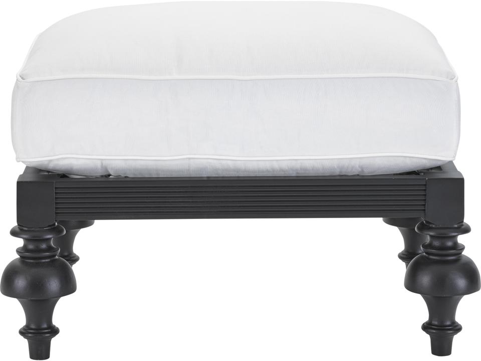 Hemingway Plantation Cast Aluminum Ottoman in Black Truffle