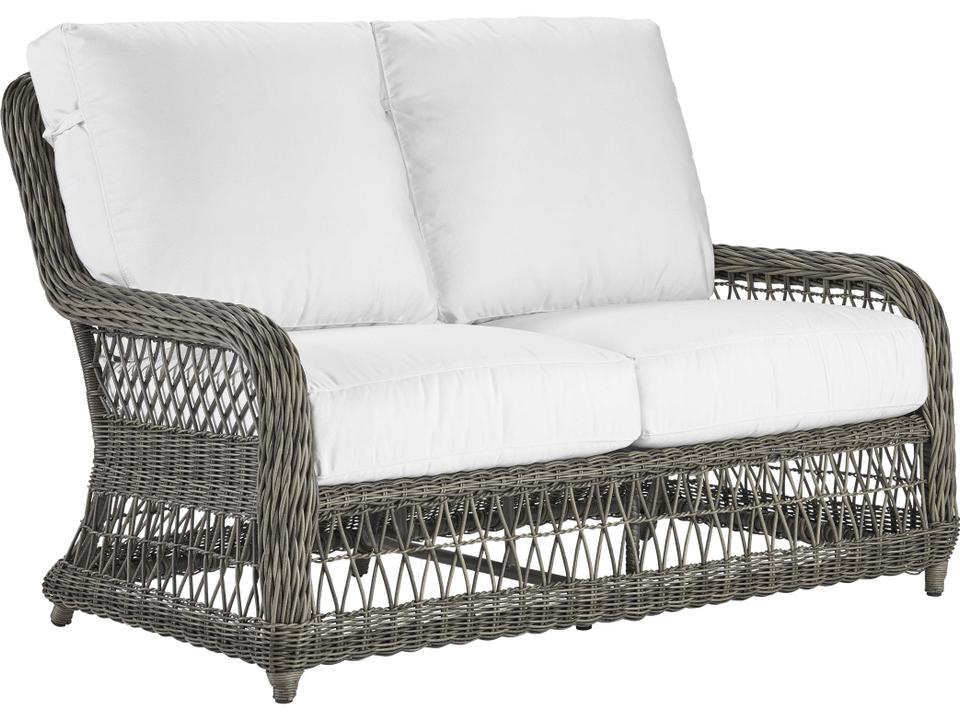 Mystic Harbor Outdoor Loveseat in French Grey Wicker