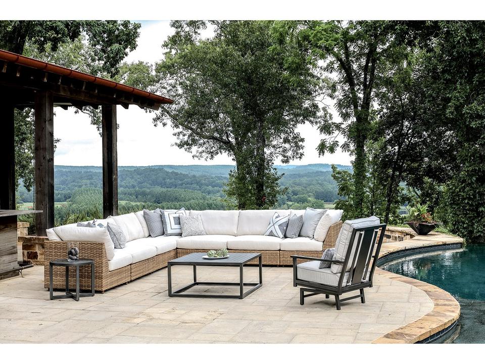 Campbell Barley Wicker Sectional Patio Lounge Set
