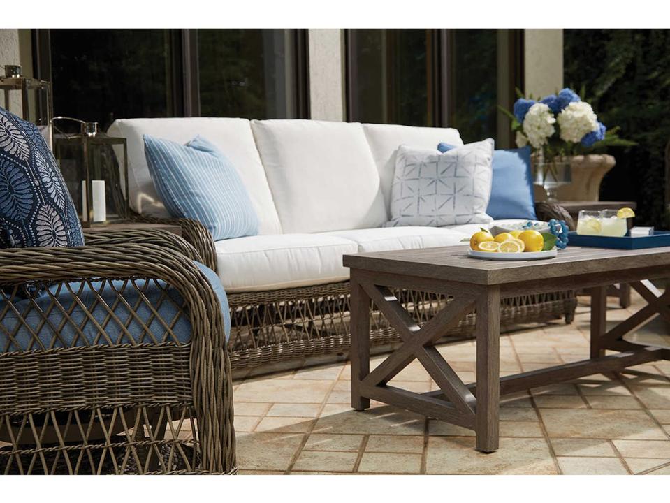 Mystic Harbor French Grey Wicker Outdoor Patio Lounge Set