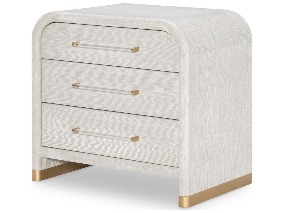Miramar 3-Drawer Nightstand in Oyster Shell White