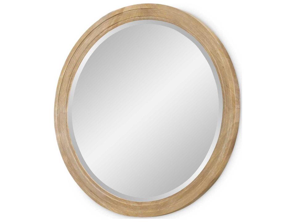 Torrance Round Dresser Mirror in Aged Driftwood