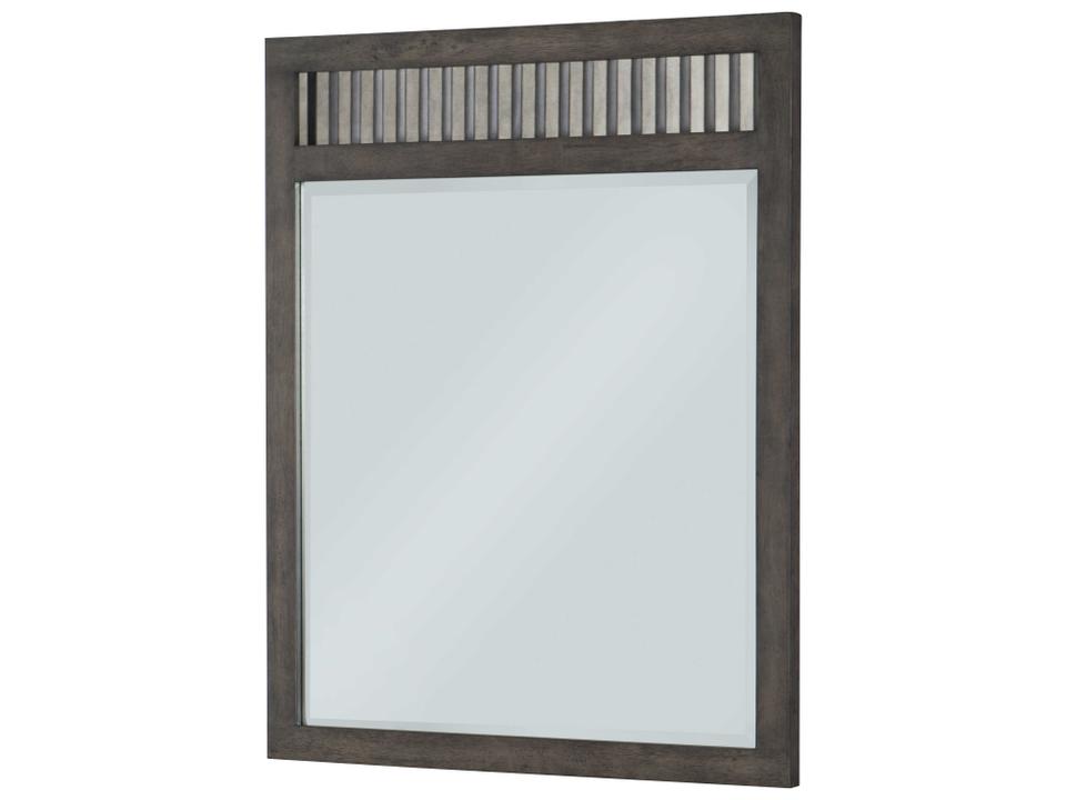 Kids Bunkhouse Vertical Mirror Aged Barnwood with Metal Accent
