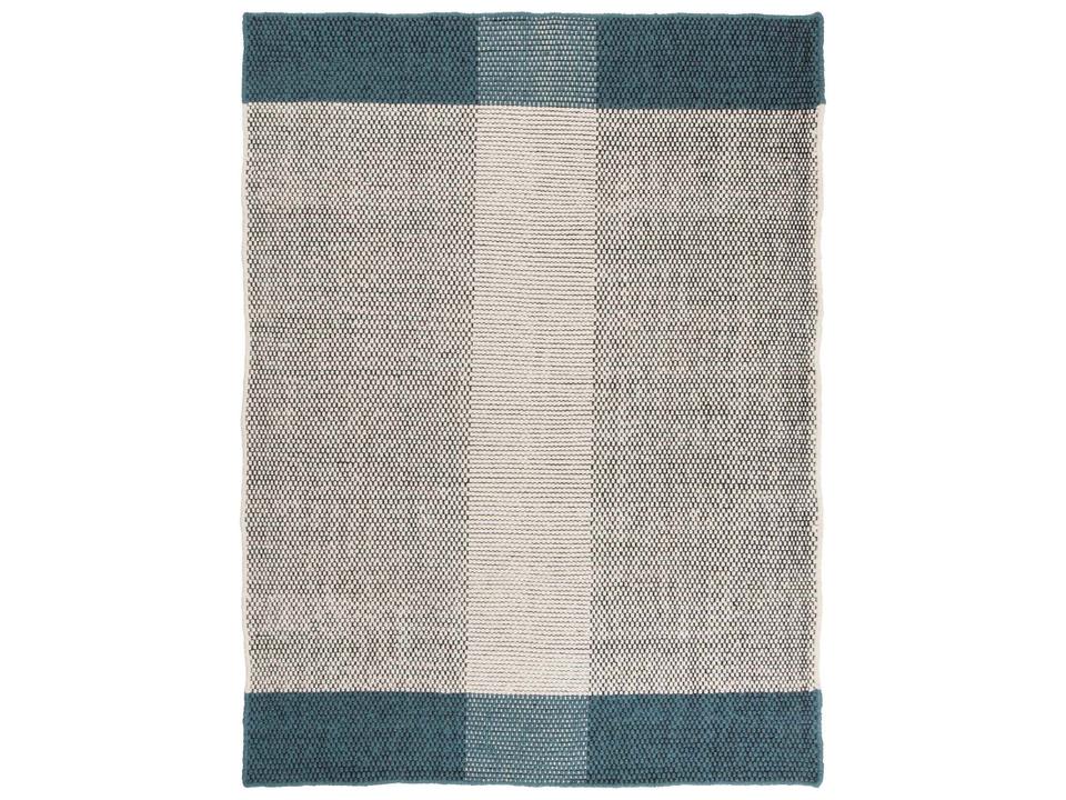 Pomezia Geometric Hand-Woven Area Rug in Petrol