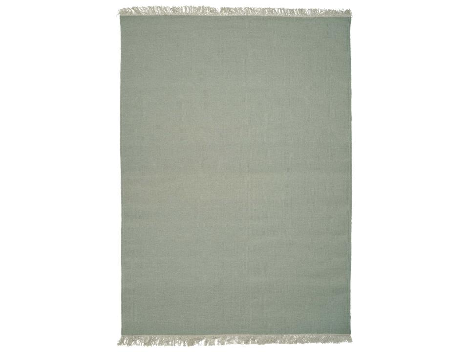 Rainbow Hand-Woven Wool Area Rug in Mint