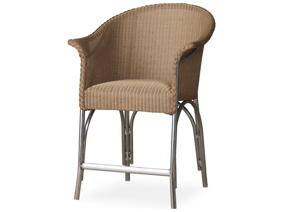 All Seasons Balcony Stool with Padded Seat in All-Weather Wicker