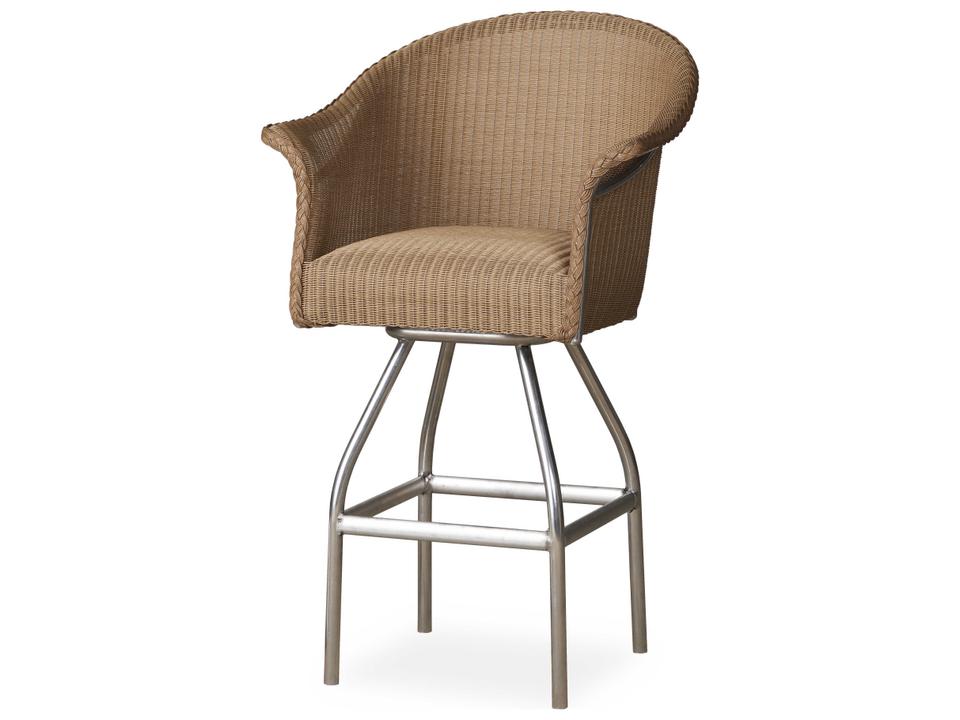 All Seasons Swivel Outdoor Bar Stool with Padded Seat