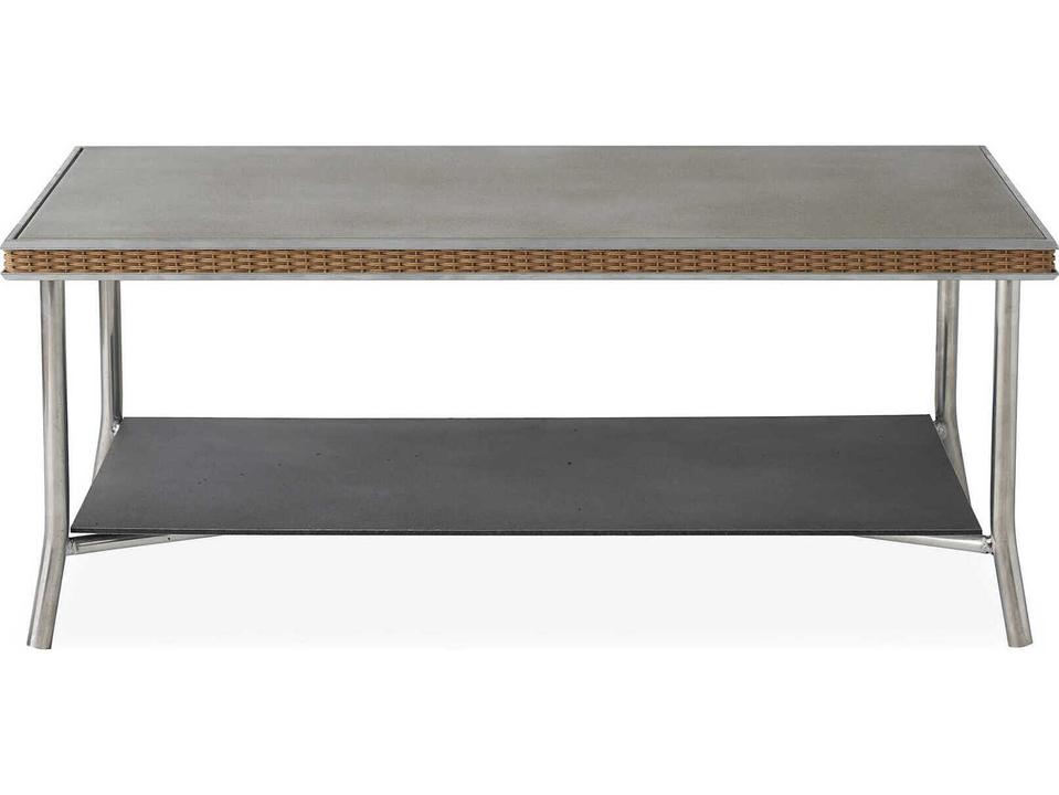 Visions Rectangular Coffee Table with Taupe Glass Top
