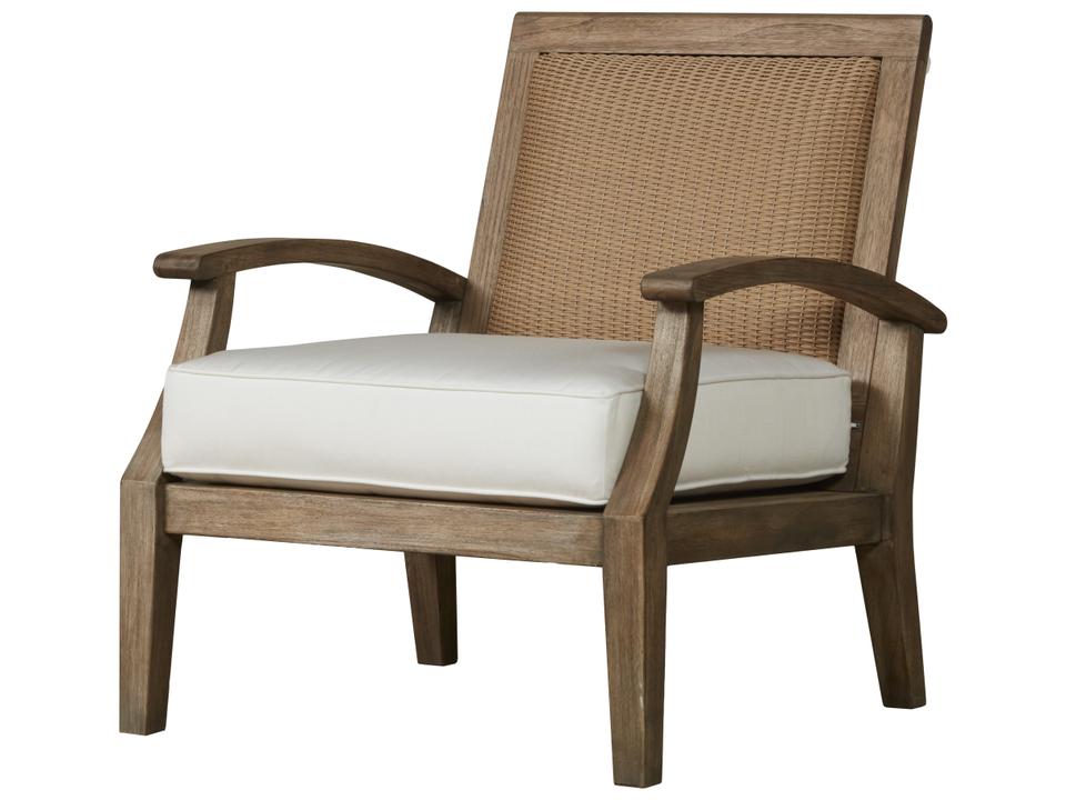 Wildwood Teak Lounge Chair with Lloyd Loom Back in Heather Gray