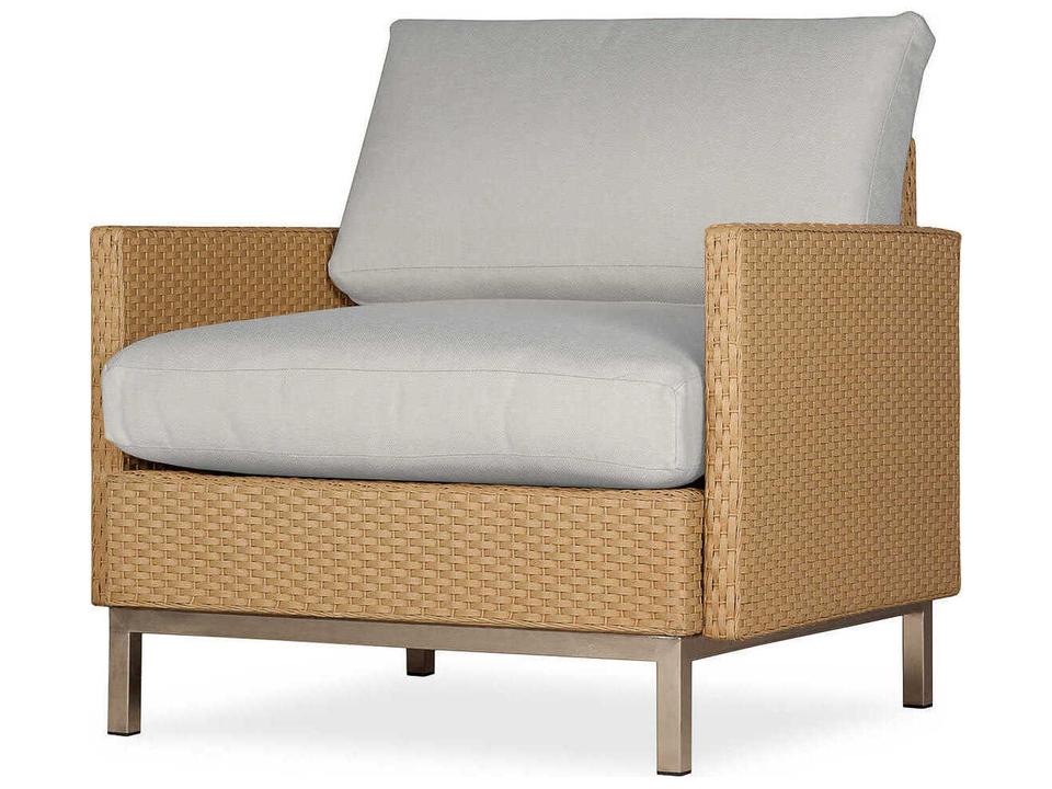 Elements Lloyd Loom Wicker Lounge Chair with Stainless Steel Legs