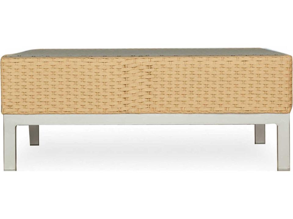 Elements 30-Inch Square Lloyd Loom Wicker End Table with Glass Top