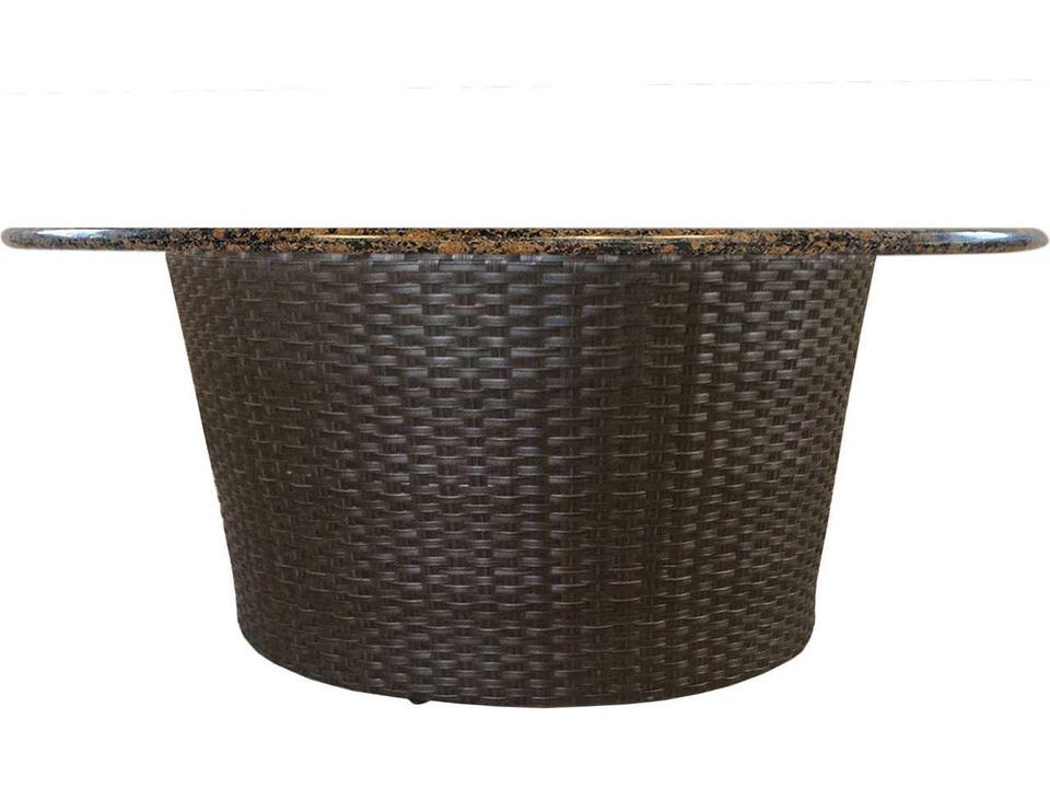 Flair Round Wicker Outdoor Patio Fire Pit Table