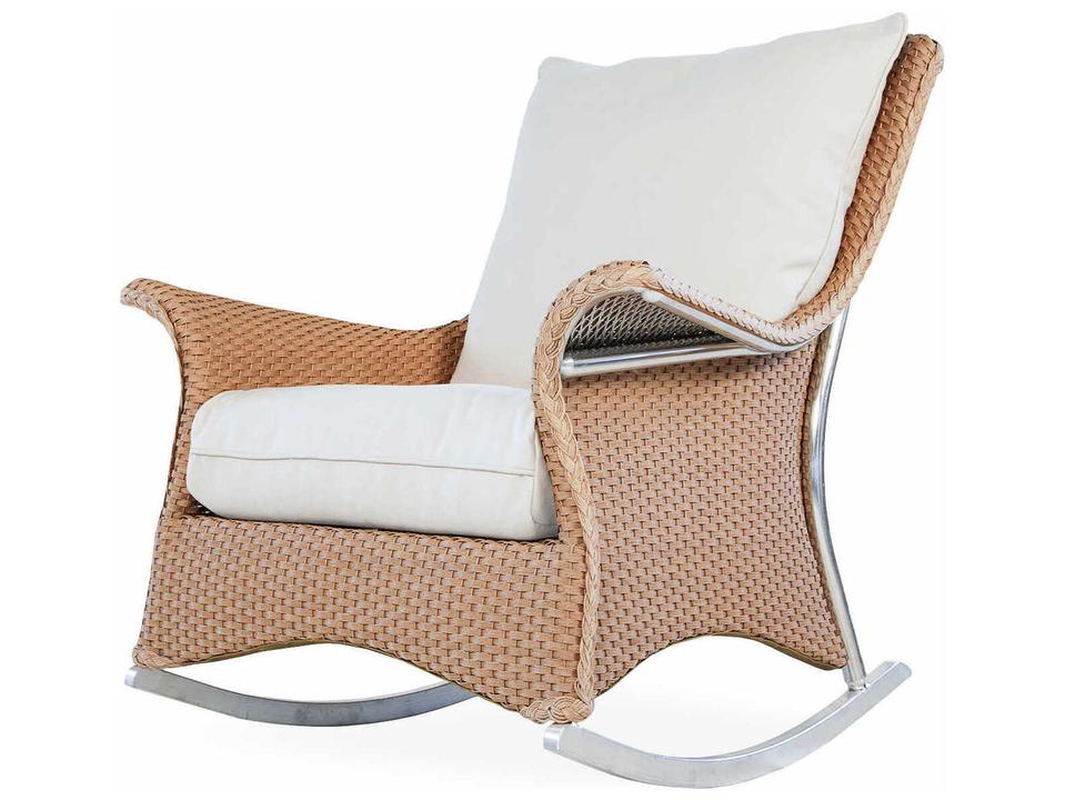 Mandalay Lloyd Loom Wicker Rocking Lounge Chair