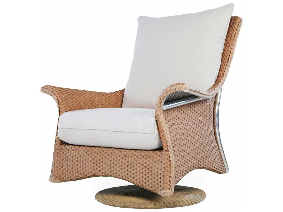 Mandalay Lloyd Loom Wicker Swivel Rocker Lounge Chair