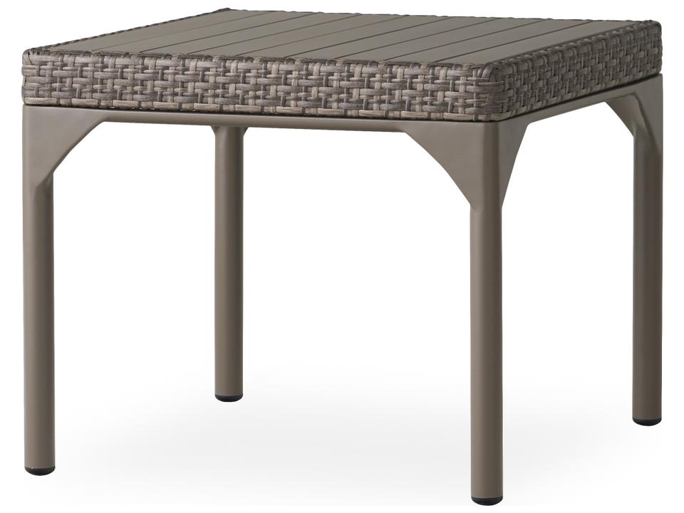 Martinique Granite Wicker Square Patio End Table