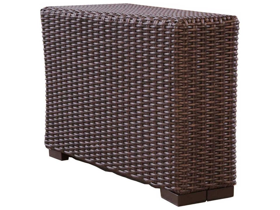 Mesa Wicker Wedge Table in Pecan