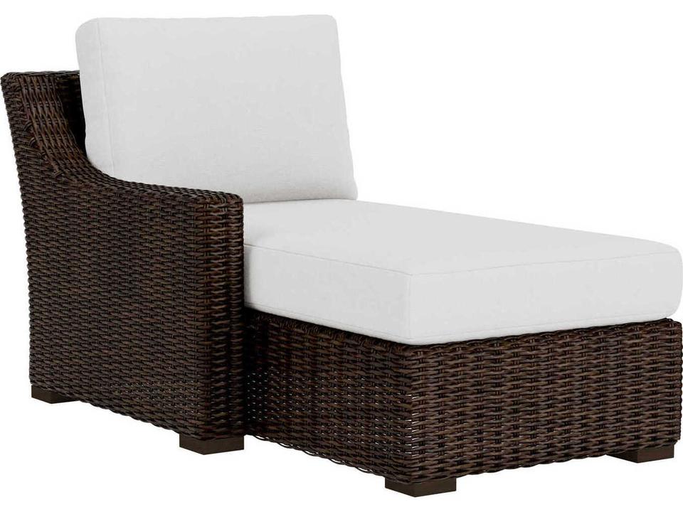Mesa Wicker Right Arm Chaise Lounge in Pecan